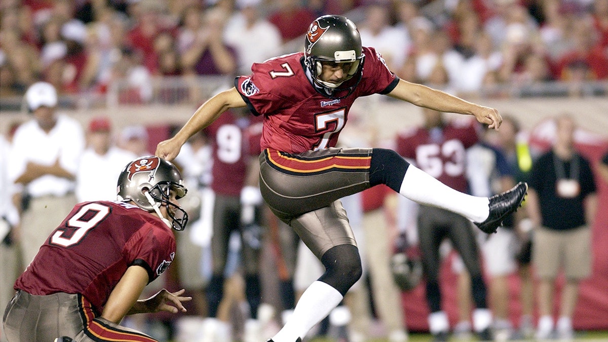 Martin Gramatica kicks during an NFL game