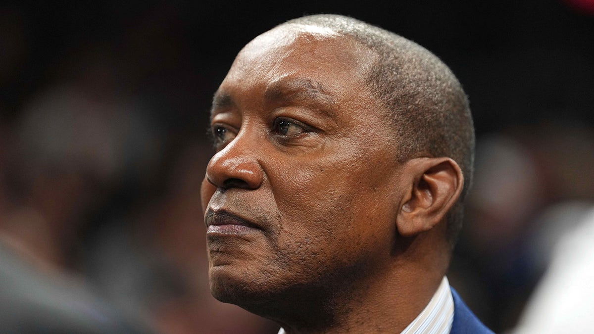 Isiah Thomas looks on during an NBA game