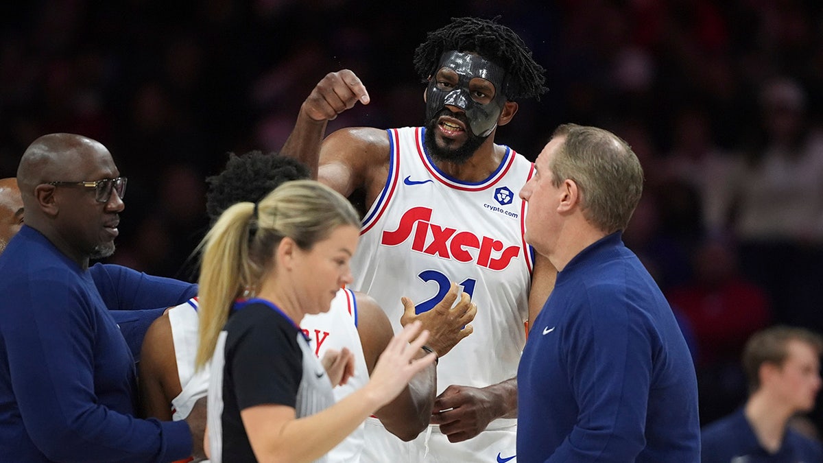 Joel Embiid yells