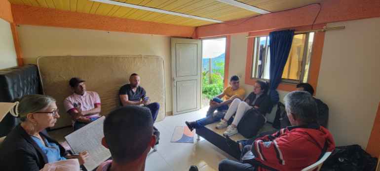 Meeting of coffee farmers in project