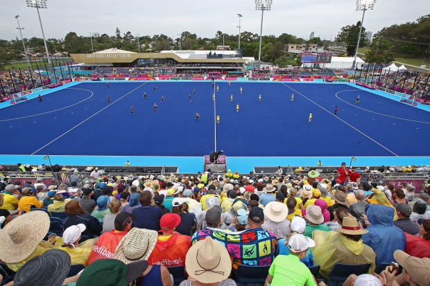 The Gold Coast Hockey Centre during the 2018 Commonwealth Games.