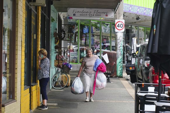 The shopping strip on the Burwood Highway in Belgrave. 