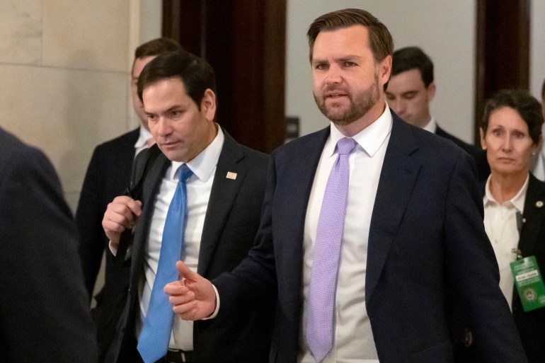 JD Vance walks through Congress with Marco Rubio