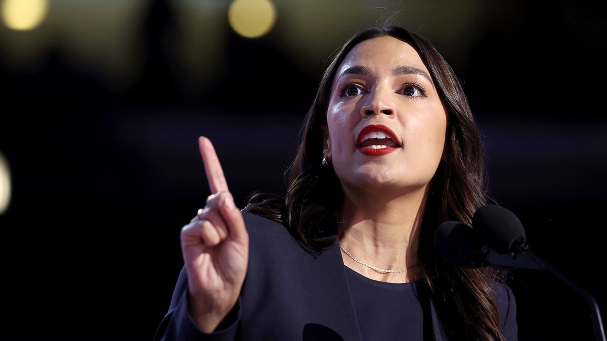 Rep. Alexandria Ocasio-Cortez pointing her finger