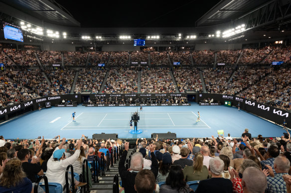 A full house at Rod Laver Arena for the match.