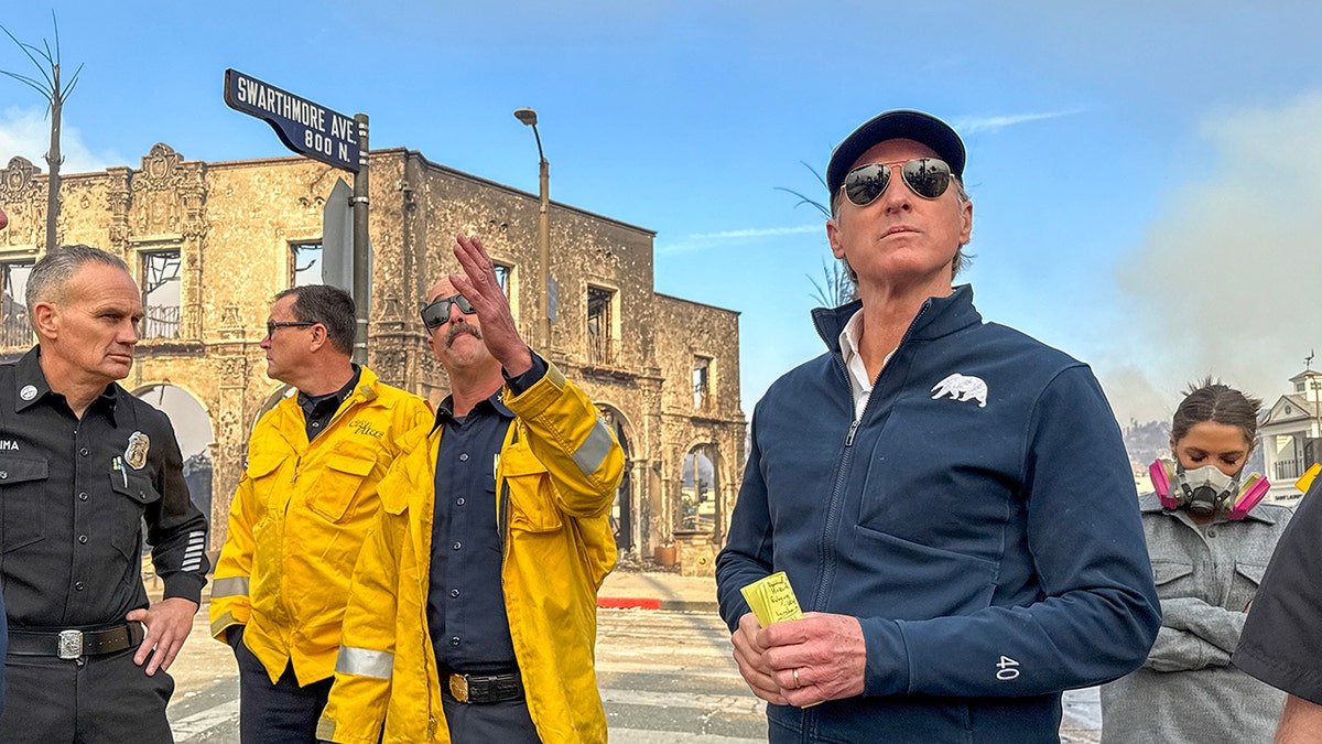 Gavin Newsom surveying fire damage