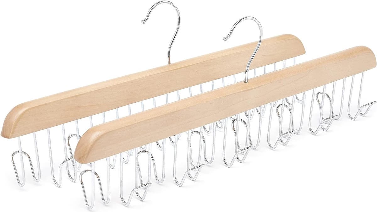 These hangers are great for organizing accessories.