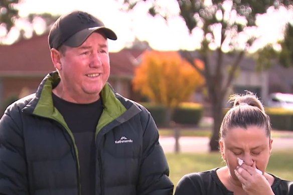 Travis and Kristie Bishop speak after the body of their son, Joshua, was found.