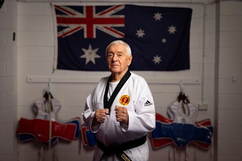 Fighting spirit: Jack Rozinszky, a taekwondo instructor for over 60 years, is an OAM recipient.
