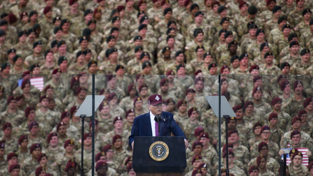 Trump speaks to military crowd