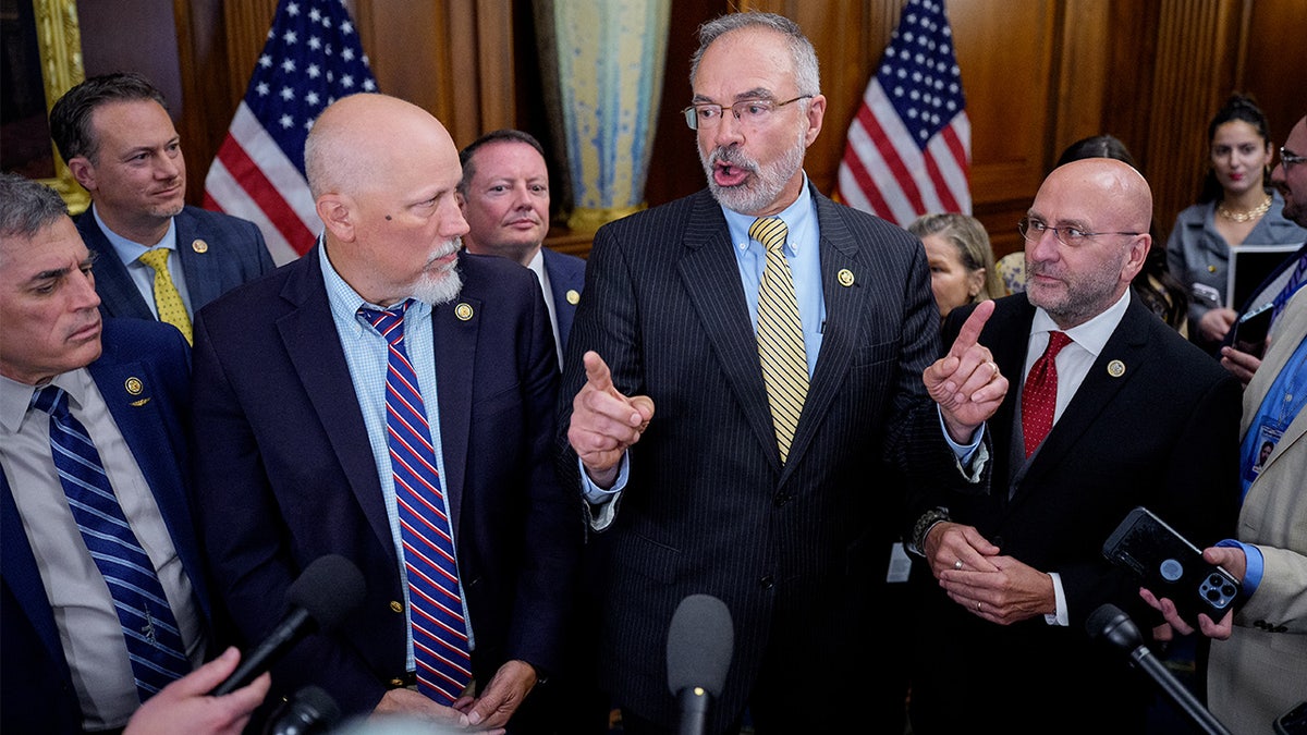 House Freedom Caucus members at press gaggle