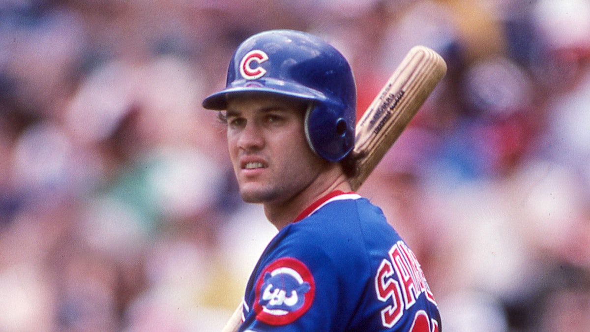 Ryne Sandberg looks on field