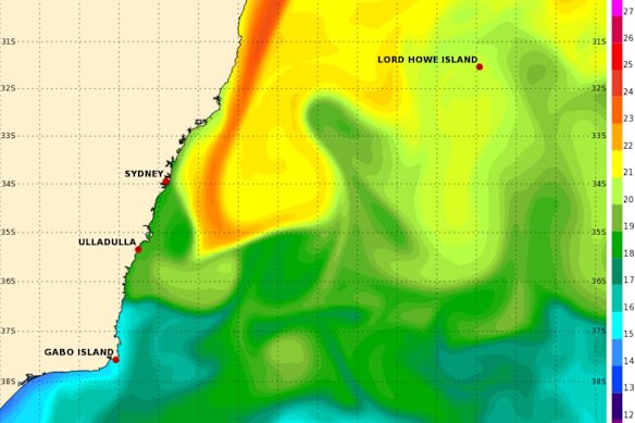 Warm water stretching down the East Australian Current on Tuesday was one of the ingredients behind the state-spanning weather system.