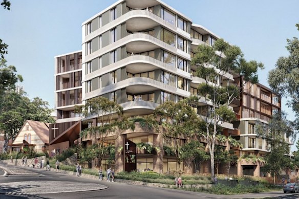 A concept image of the Lane Cove church redevelopment