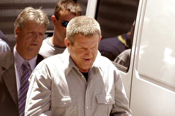 Bradley John Murdoch outside the Adelaide Magistrates’ Court in 2003.