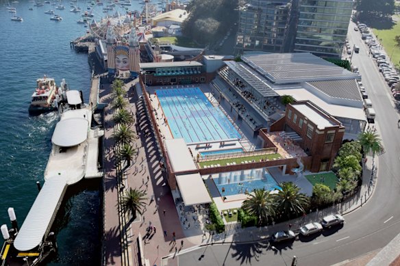 An artist’s impression of the completed aquatic centre.