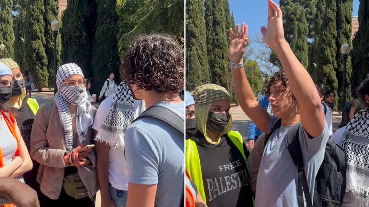 Eli Tsives blocked by protesters at UCLA