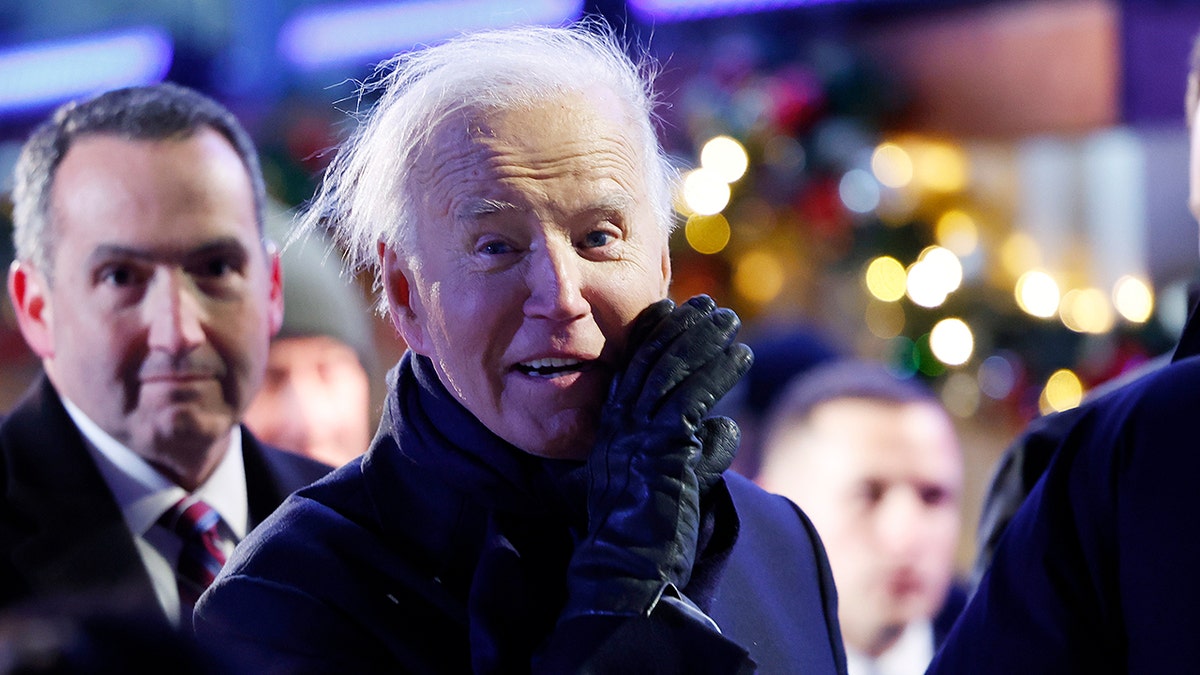 President Joe Biden during a tree lighting