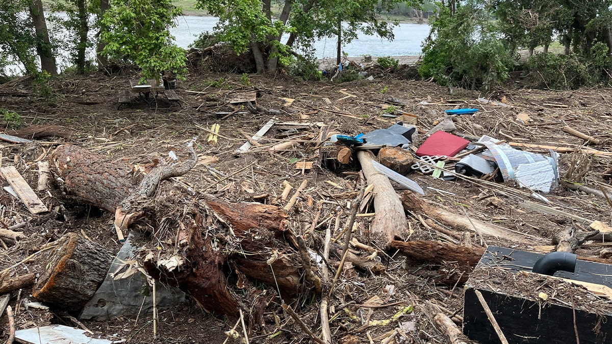 Debris behind Billy Gene's in Kerrville