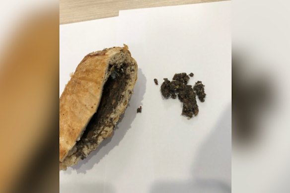 Beef Wellington leftovers, recovered from Erin Patterson’s bin.
