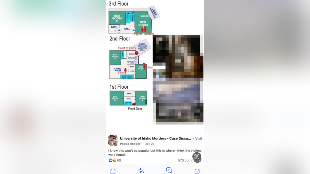 Pappa Rodger's diagram of the Idaho student murders crime scene