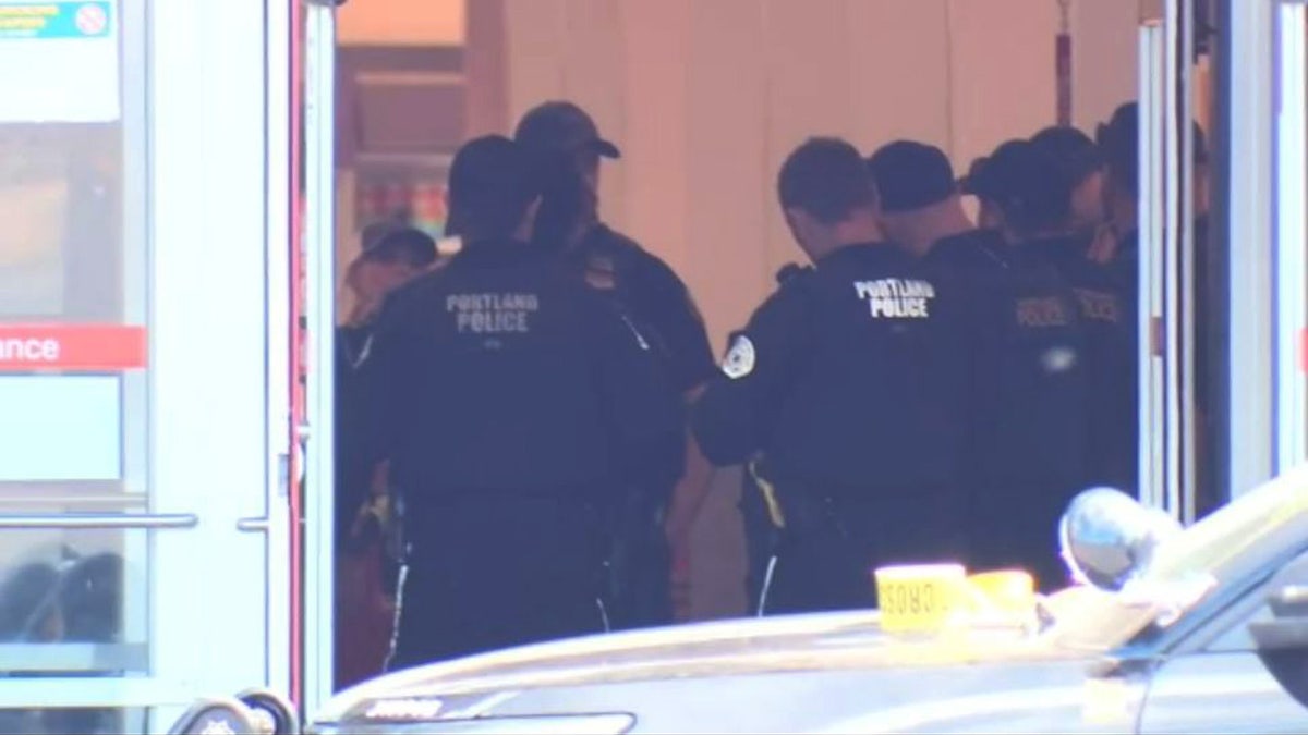 Police in doorway of Target