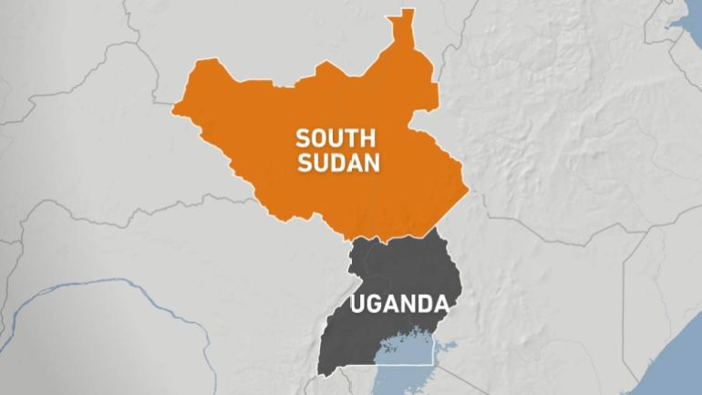 Map of Uganda and South Sudan