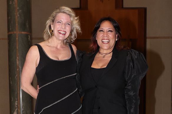 Housing Minister Clare O’Neil with singer Kate Ceberano.