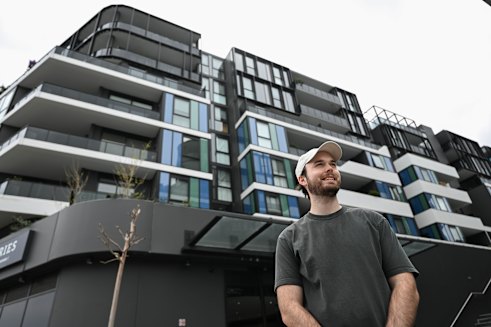 Angus McLay has just moved into an apartment in a seven-storey block, built a few years ago in Whitehorse Road, Blackburn.
