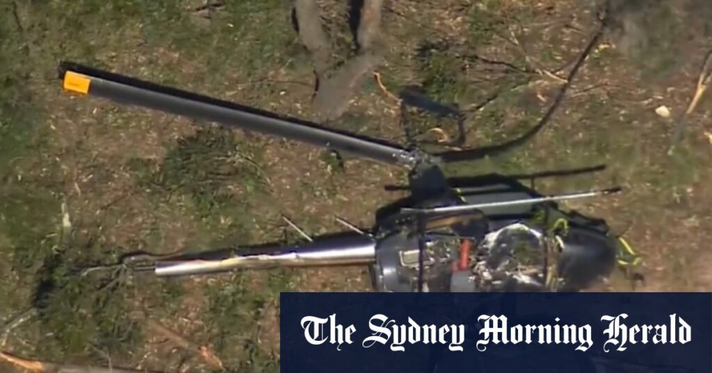 Dashcam footage shows the horrifying moment chopper crashes in Sydney’s south-west