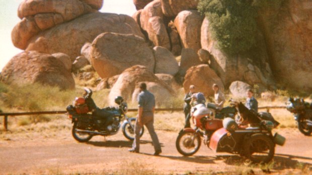 One of the last photographs taken of the trio, at Devils Marbles, days before they were allegedly murdered.