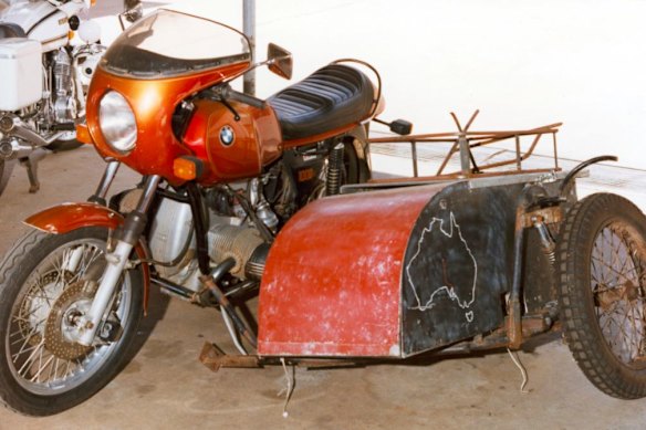 The red motorcycle driven by Tim Thomson.