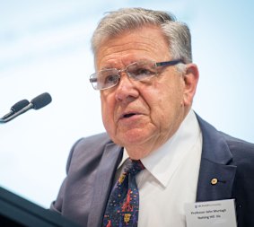 Professor John Murtagh delivers an oration at Monash University.