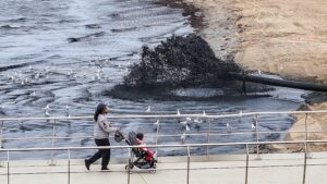 Dredging turns sea black, broken sewage pipe adds to ‘rotten eggs’ odour