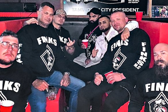 Branden Jones (bottom left) at a Finks get-together.