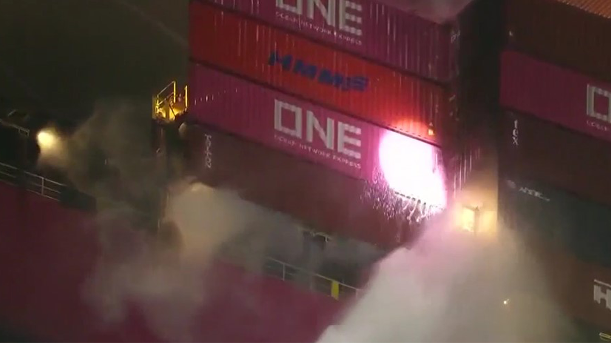 Cargo ship fire