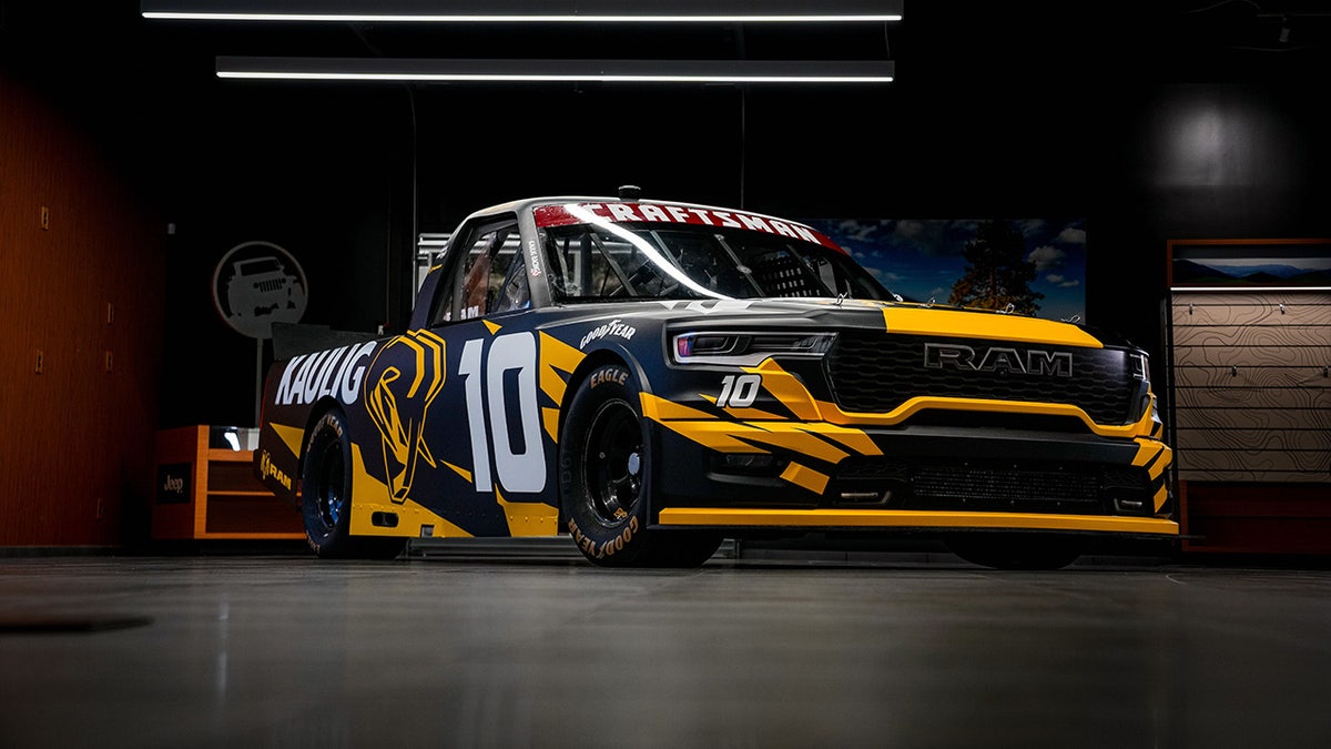 General view of Kaulig Racing's Ram truck