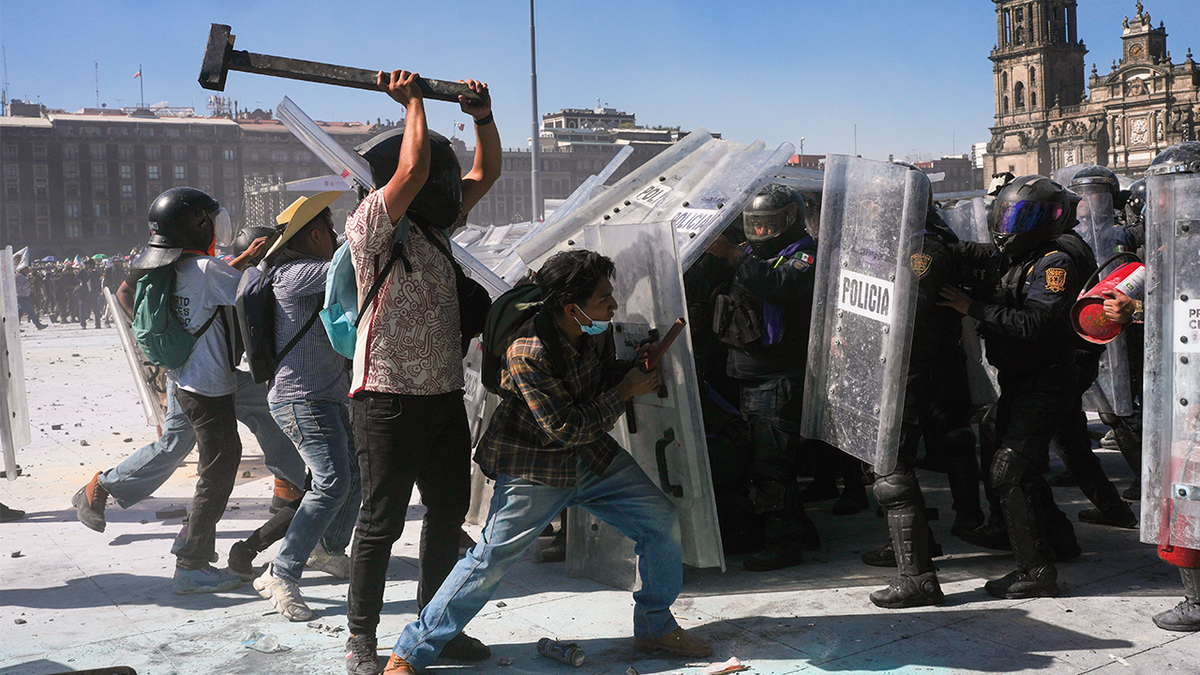 Protest in Mexico City, Saturday, Nov. 15, 2025.