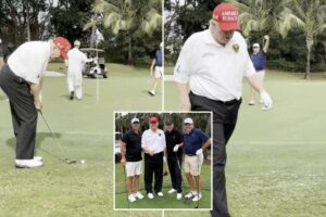 Trump sinks impressive chip shot in viral video after latest Biden golf jab: ‘Winning is always nice!’