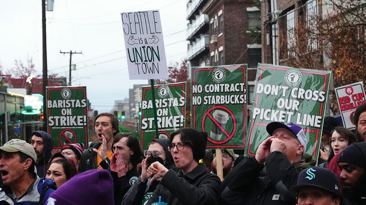 Starbucks workers striking in Seattle