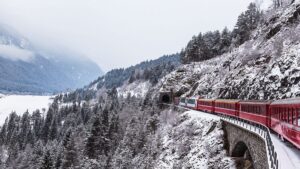 These European Christmas trains offer snowy peaks and festive markets