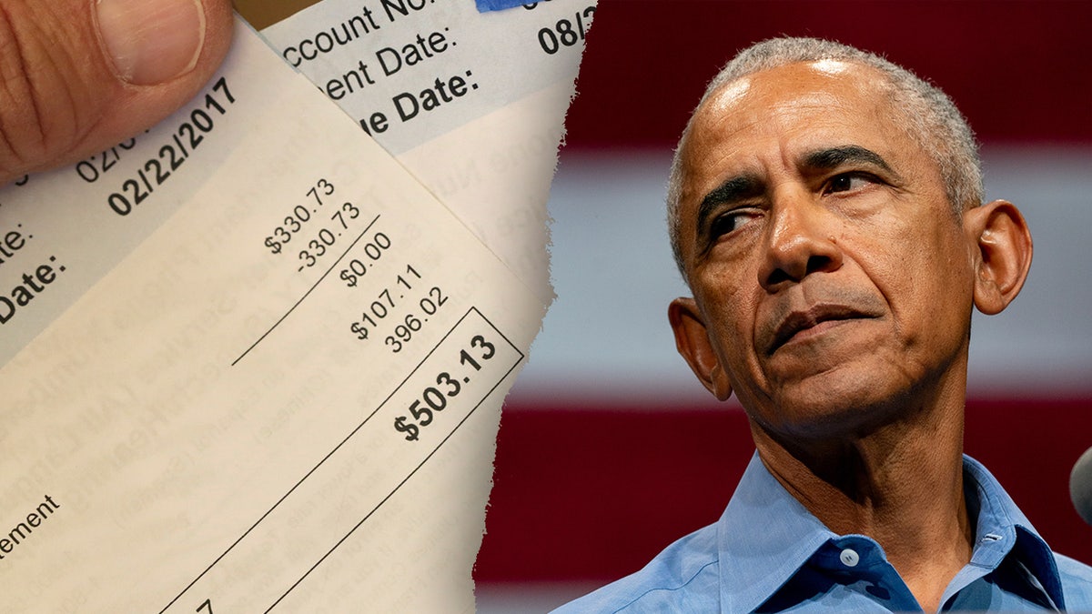 healthcare bills, left, pictured next to former President Barack Obama, right