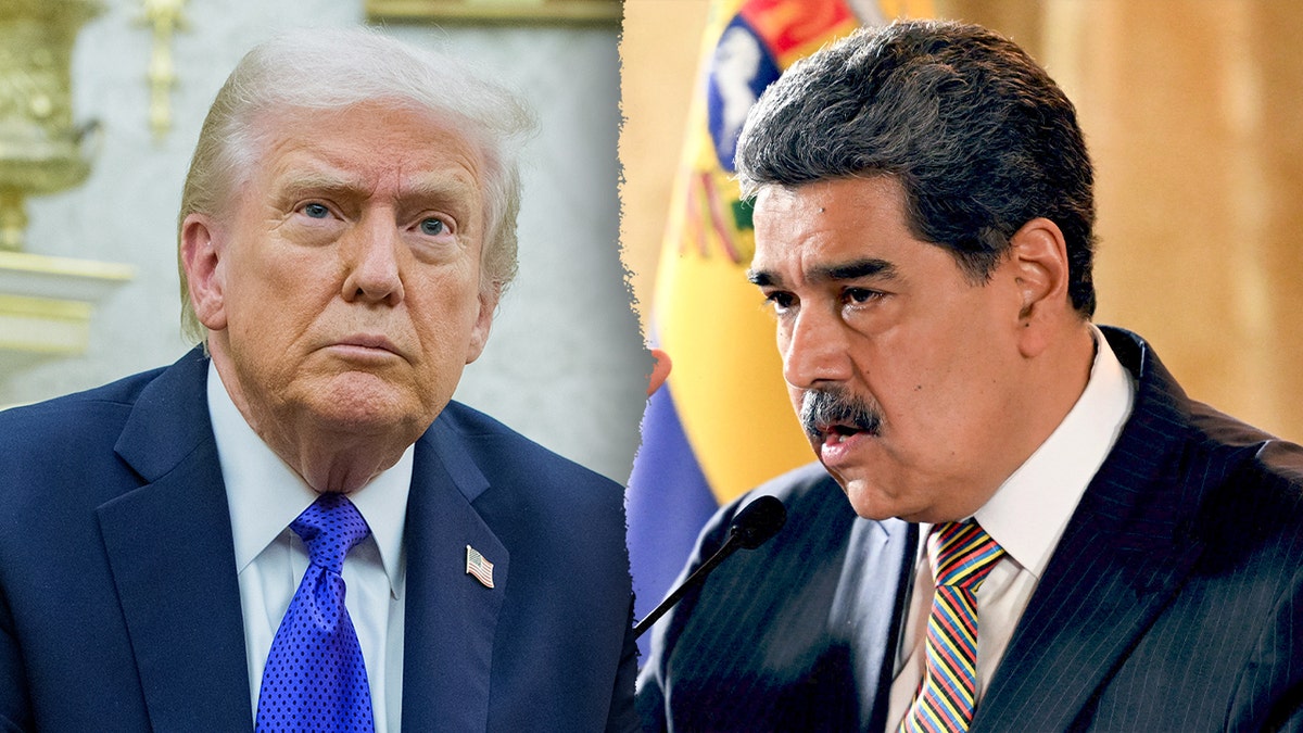 A side by side of President Donald Trump and Nicolás Maduro.