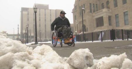 Calgary man highlights mobility challenges caused by snow, ice buildup