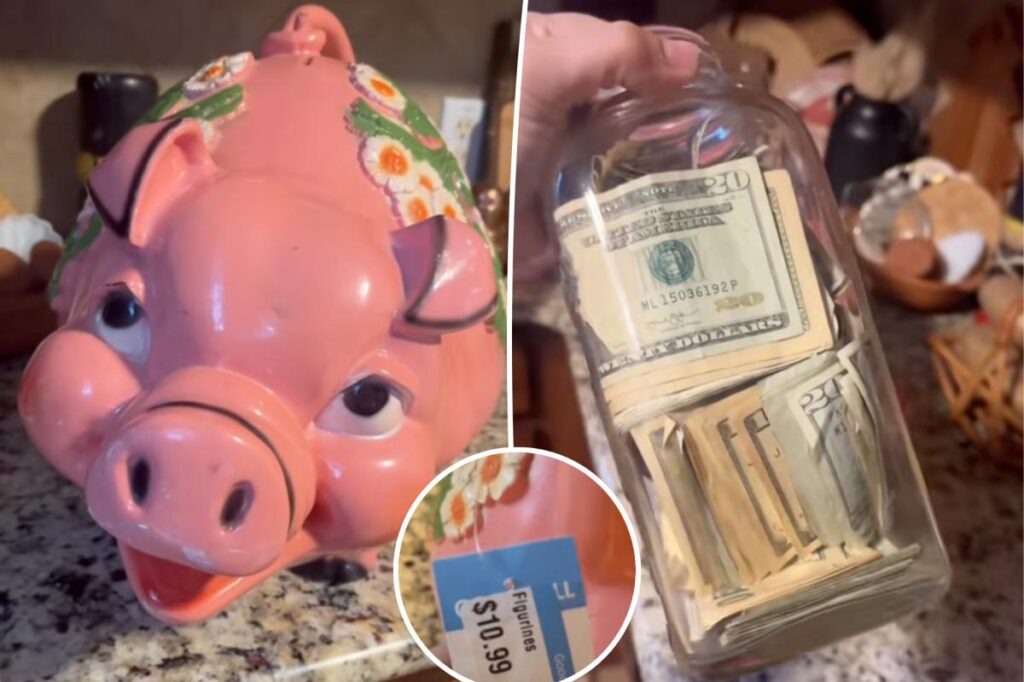 Lucky woman thrifts ‘hideous’ piggy bank – shocked to find $2,028 hidden inside