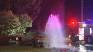 Driver crashes into fire hydrant in Melbourne