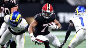 Bijan Robinson’s 93-yard touchdown run stuns Rams as Falcons star leads way to upset win