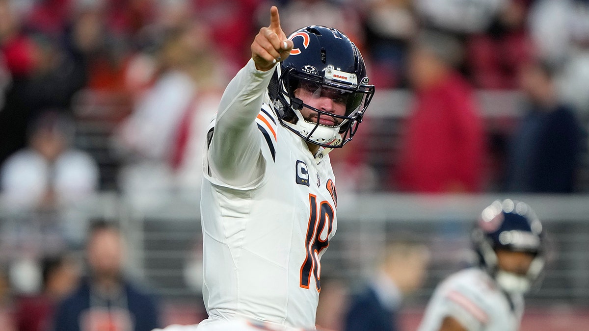 Caleb Williams points on field