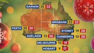 What Christmas Day weather will be like around Australia