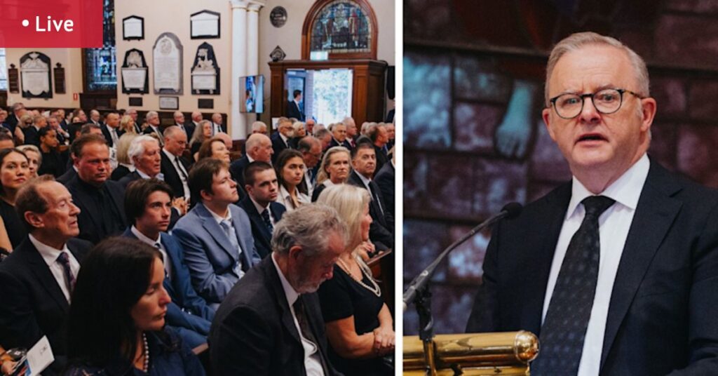 Labor heavyweights, Anthony Albanse farewell political powerbroker in Sydney service